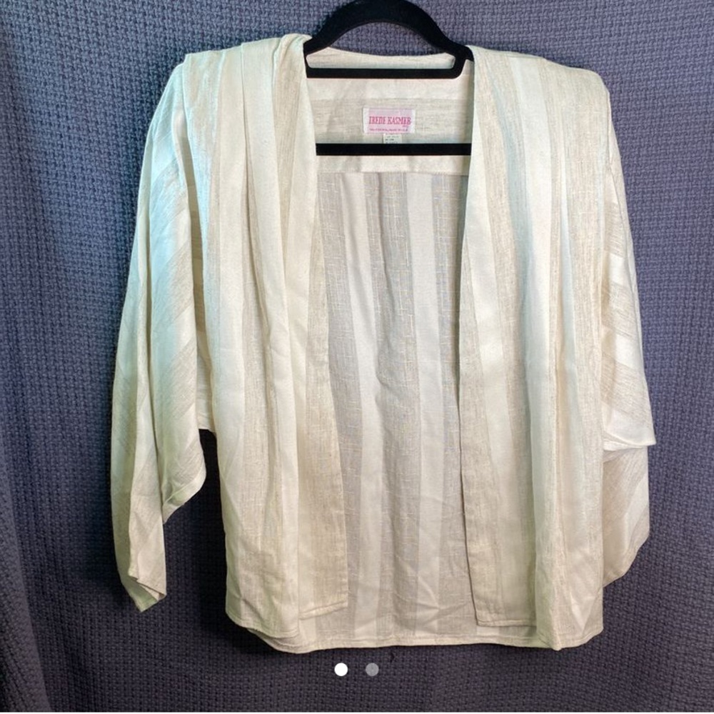 Irene Kasmer Cream Stripe Blazer - L